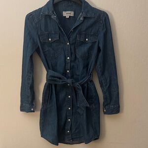 New Look Petite Denim Dress in Dark Blue